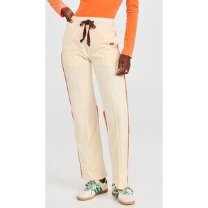 WALES BONNER Track Pants Womens Size 2 Tan Orange Colorblock PERCUSSION Logo